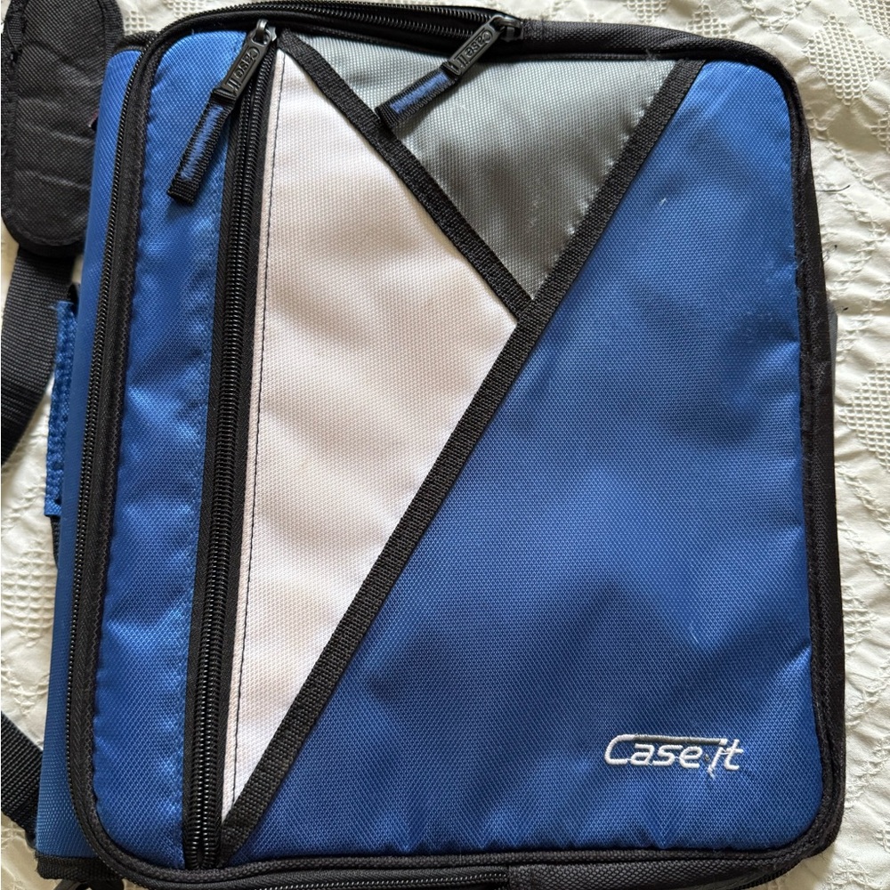 Case-it Blue and White kids binder Briefcase